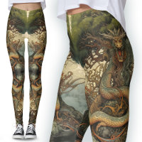 Tatouage de dragon d'arbre vert orange chinois