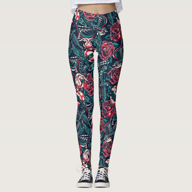 Leggings Tatouage vintage (Devant)