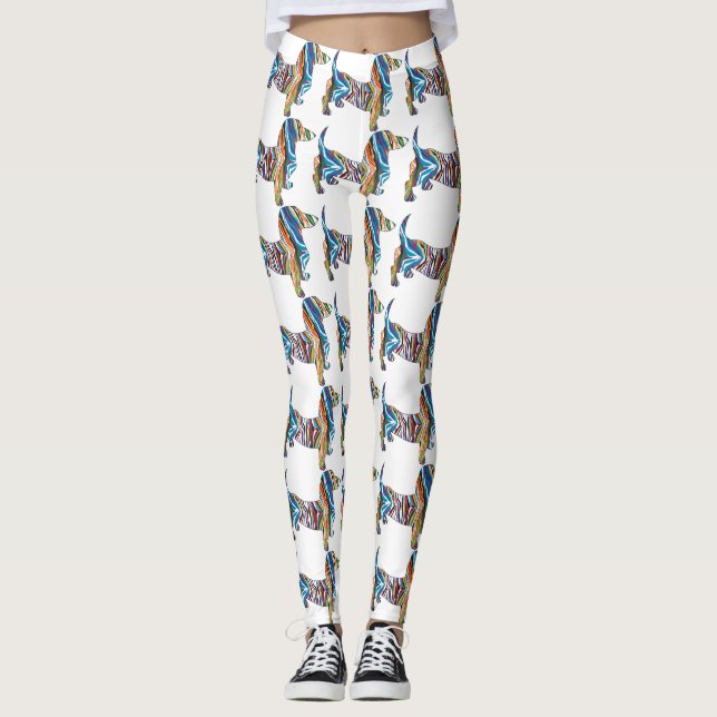 Leggings Teckel psychédélique (Devant)