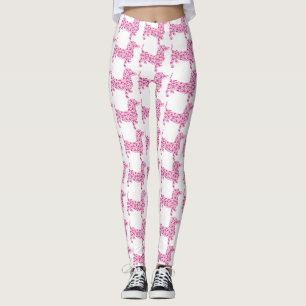 Leggings Teckel rose de coeur