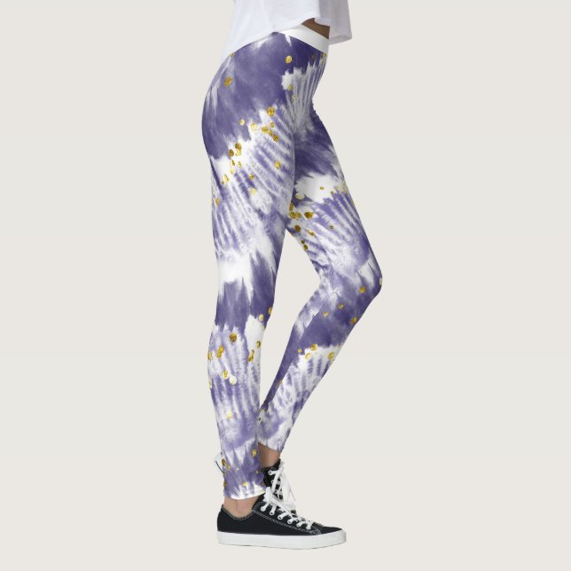Leggings Teinture à Parties scintillant violet tendance (Droite)