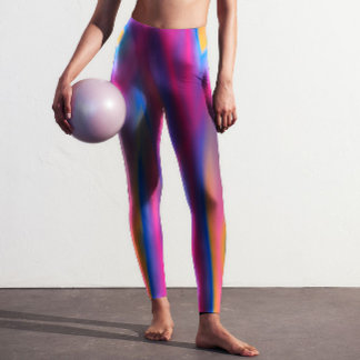 Leggings Teinture à tarte bleu orange moderne imprimée