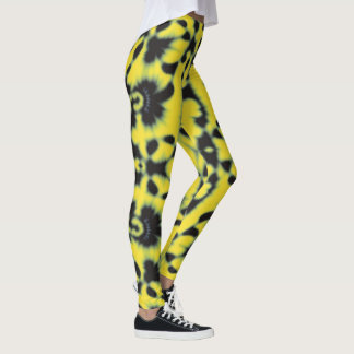 Leggings Teinture à tarte noire jaune