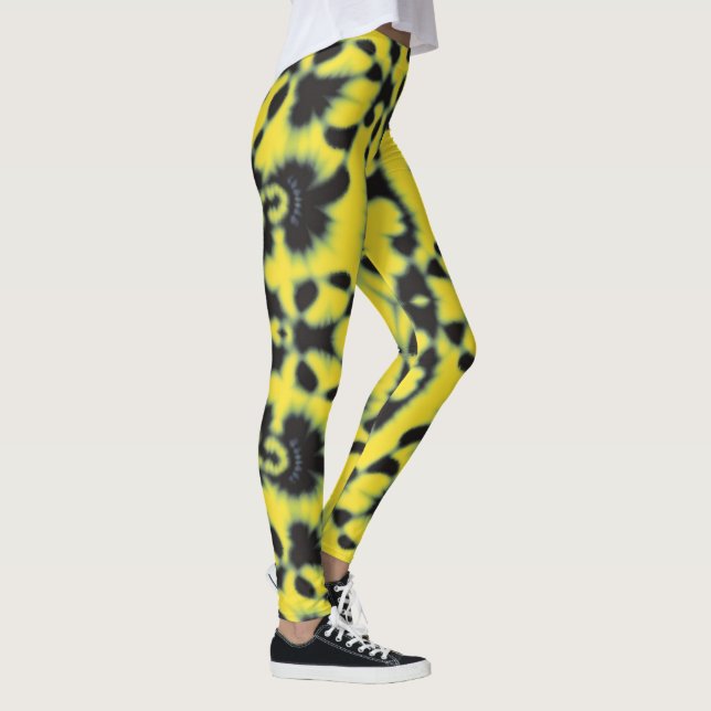 Leggings Teinture à tarte noire jaune (Droite)