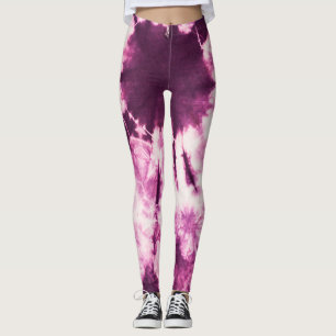 Leggings Teinture de teinture pourpre Texture de batik