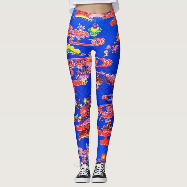 Leggings Teinture d'okinawaïen japonaise (Bingata) (Devant)