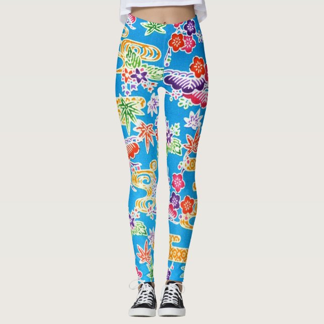 Leggings Teinture d'okinawaïen japonaise (Bingata) (Devant)