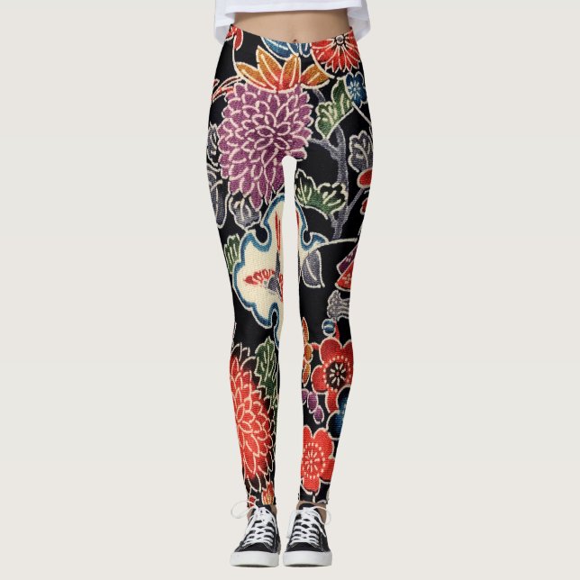 Leggings Teinture d'okinawaïen japonaise (Bingata) (Devant)
