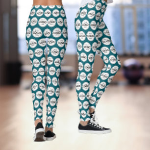 Leggings Téléchargement de motif de logo sarcelle