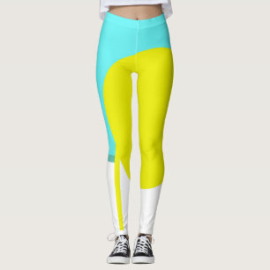 Leggings Téméraire Abstrait Cercle Turquoise Vert Jaune