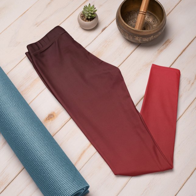 Leggings Tendance Automne Couleur Vibrant Rouge Ombre Leggi (Mockup 1 Vibrant Red)