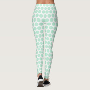 Leggings Tendance Moderne Elégante Monnaie Vert Blanc Coule