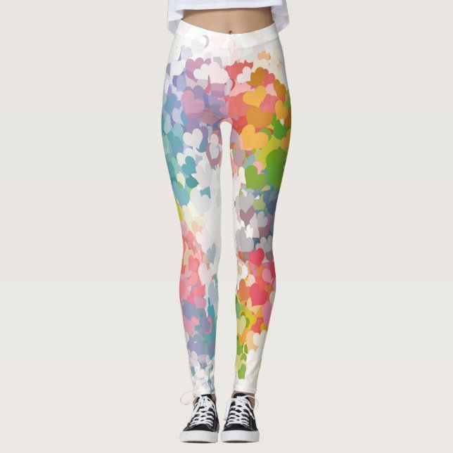 Leggings Tendance rose rouge bleu jaune vert Couleurs moder (Devant)