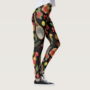 Leggings Tennis Noël ballon et raquettes cadeaux pour la fê