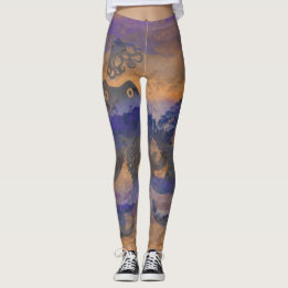 Leggings Tentacles de pieuvre, teinte orange, Légumineuses