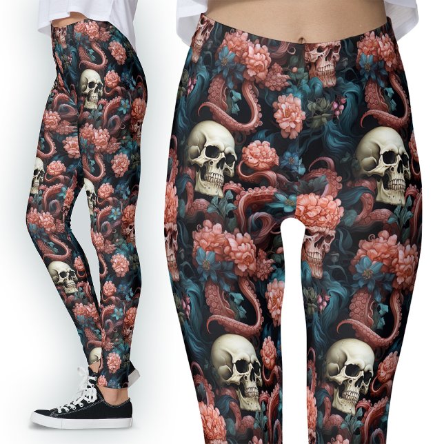 Leggings Tentacles et crânes de pieuvre Gothique alternatif (Créateur téléchargé)