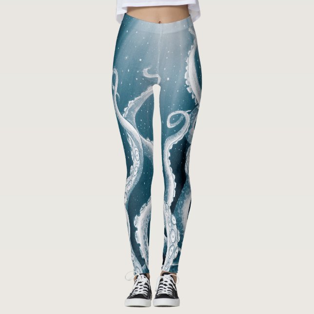 Leggings Tentacles Galaxy Blue Moon Rays (Devant)