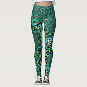 Leggings Tentacles Octopus turquoises Style Steampunk Art f