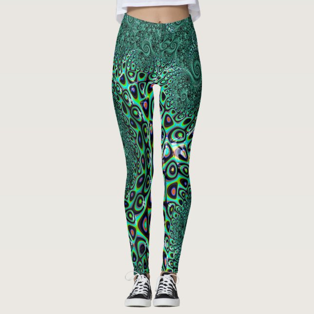 Leggings Tentacles Octopus turquoises Style Steampunk Art f (Devant)