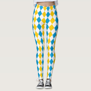 Leggings tenue de l'Oktoberfest Bayern bleu jaune et blanc