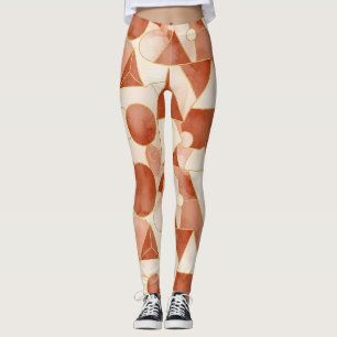 Leggings Terracotta Géométrique - Mosaïque d'art en ligne d