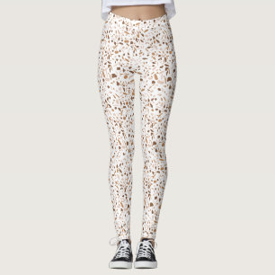 Leggings Terrazzo Brown et Beige et White
