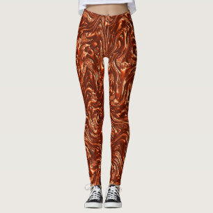 Leggings Terre cuite brune texturée