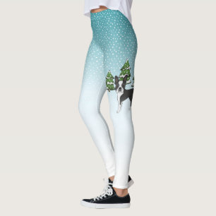 Leggings Tervueren noir dans une forêt hivernale