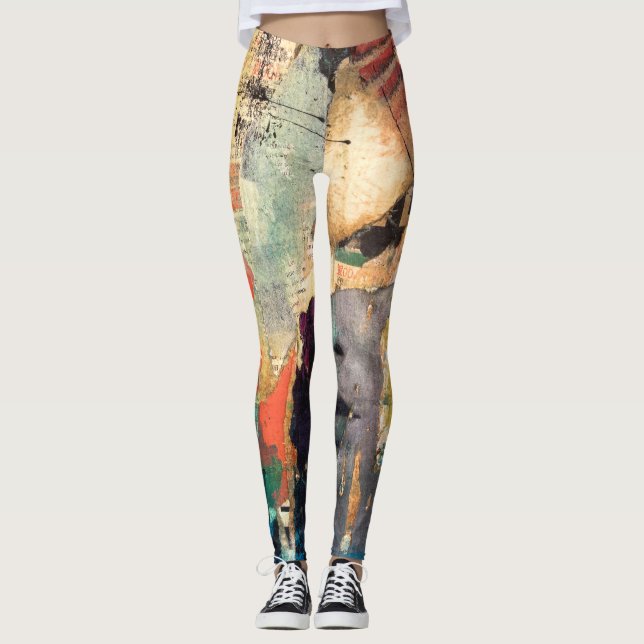 Leggings Tête de collage (Devant)