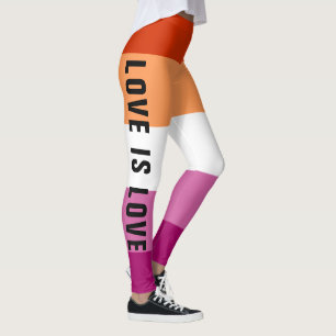 Leggings Texte personnalisé LGBT Rainbow Lesbian Pride drap