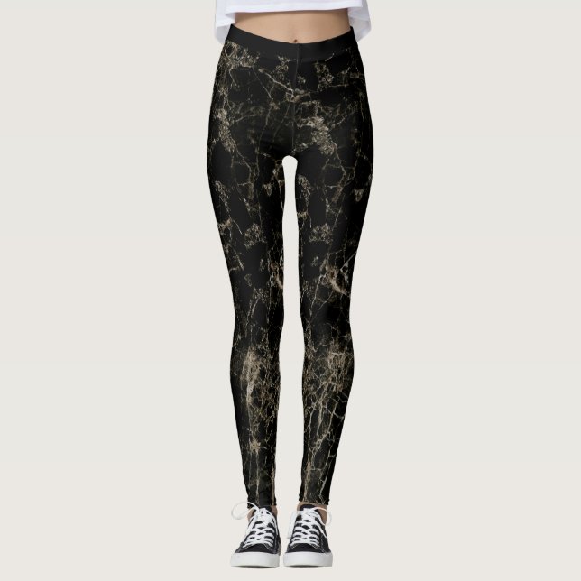Leggings Texture abstraite dorée (Devant)