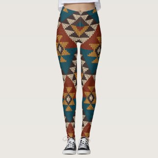 Leggings Texture de laine aztèque Tribal.