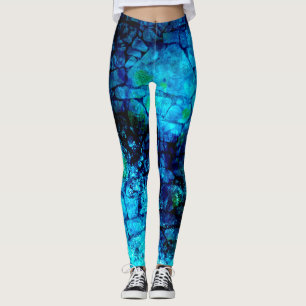 Leggings Texture de l'eau de fond océanique de bleu de
