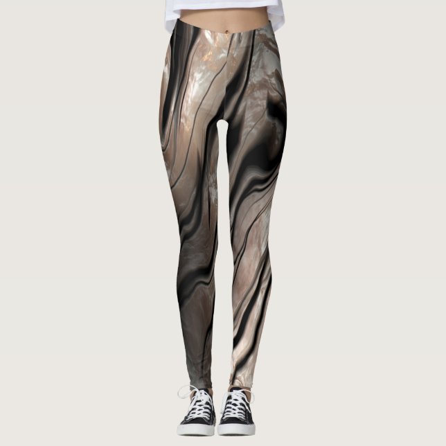 Leggings Texture de marbre à la mode (Devant)