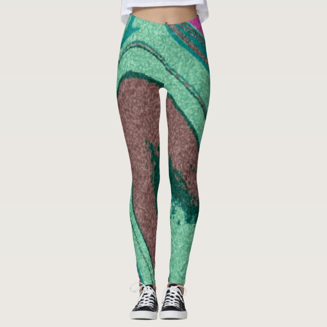 Leggings Texture de marbre coloré (Devant)