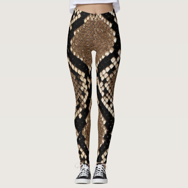 Leggings Texture de peau de Guêtre-Serpent (Devant)