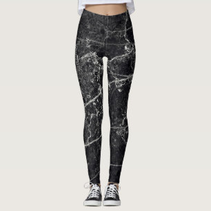 Leggings Texture en marbre noir