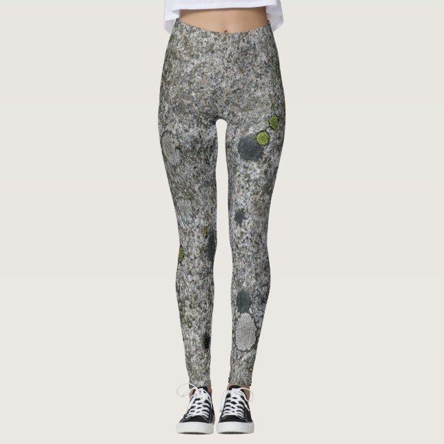 Leggings Texture grise de roche de granit de géologie (Devant)
