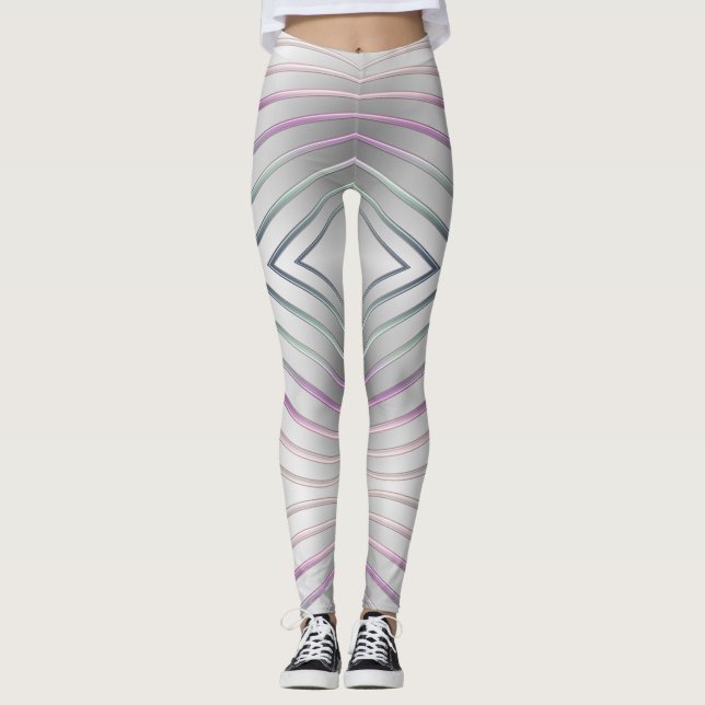 Leggings texture métallique géométrique abstraite (Devant)