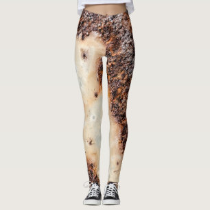Leggings texture métallique rouille brun cool
