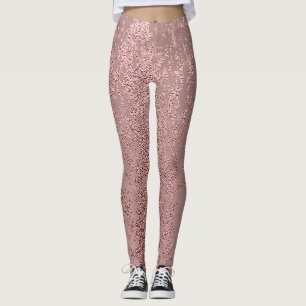 Leggings Texture or métallique, quartz rose.