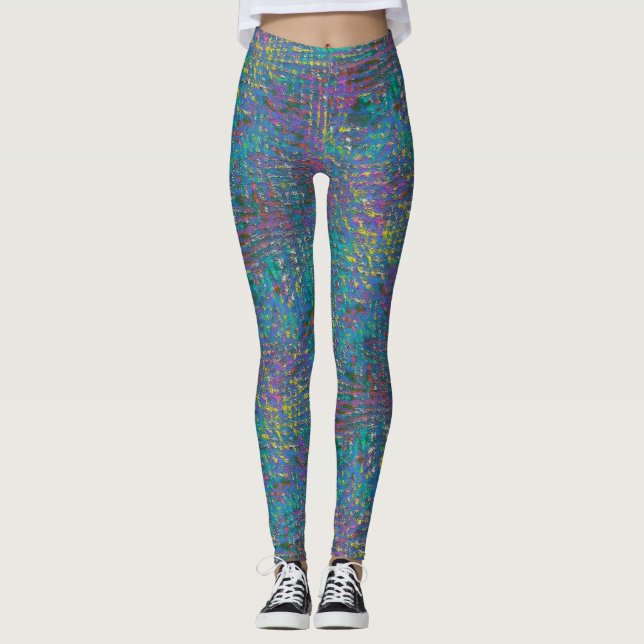 Leggings Texture rugueuse de couleur très pâle et défraîchi (Devant)