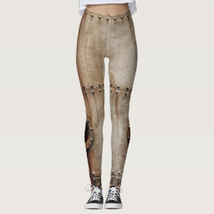 Leggings Texture rustique des rivets métalliques