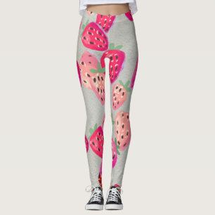 Leggings Texture tirée à la main de fraise mûre