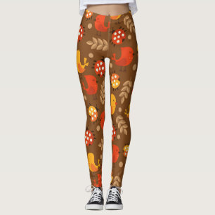 Leggings Thanksgiving mignon automne Motif