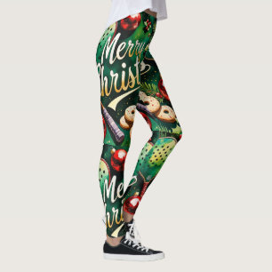 Leggings Thème de Noël de Pickleball