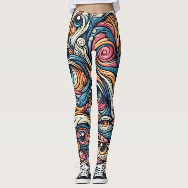 Leggings Thème du surréalisme Motif (Devant)