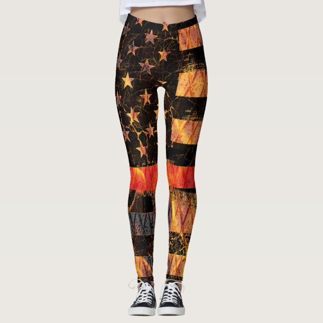 Leggings Thin Red Line and Flames (Devant)