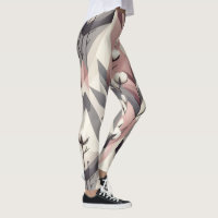 Tige d'arbre à coton motif géométrique rose gris