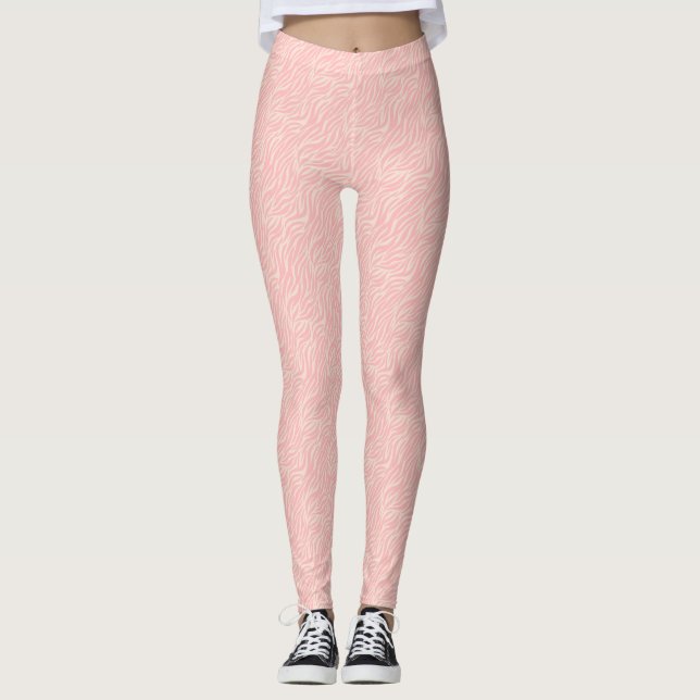 Leggings Tiger Poster de animal rose pâle (Devant)
